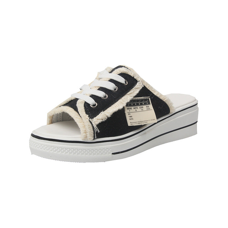Lazy casual high cloth slippers