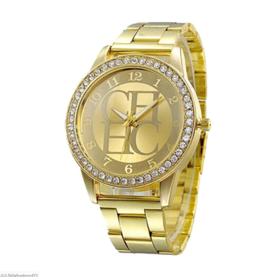 Diamantklocka stålrem kvartsklocka