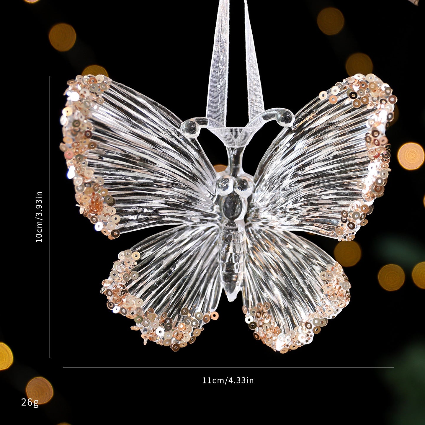 Juldekoration – Paljettbehängt Akrylhänge för Gran, Paket och Inredning