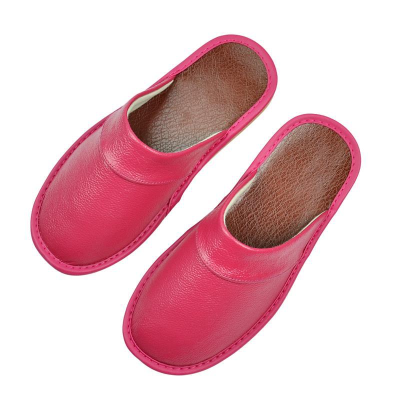 Zapatillas de cuero cerradas para interior y hogar