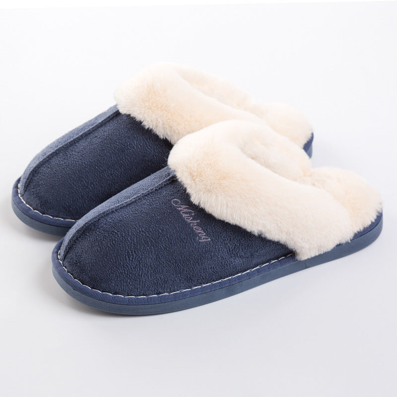 Zapatillas de algodón antideslizantes, térmicas y de felpa para interior, para pareja