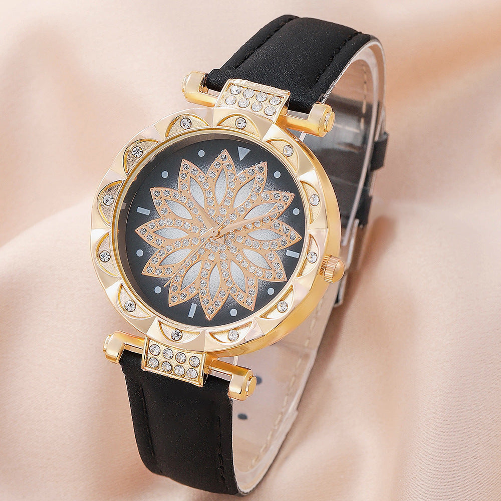 Kvartsarmbandsur i femdelat presentset – komplett smyckeskollektion