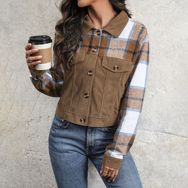 Naisten Retro Manchester-Kaulus Tilkkutyöneuletakki