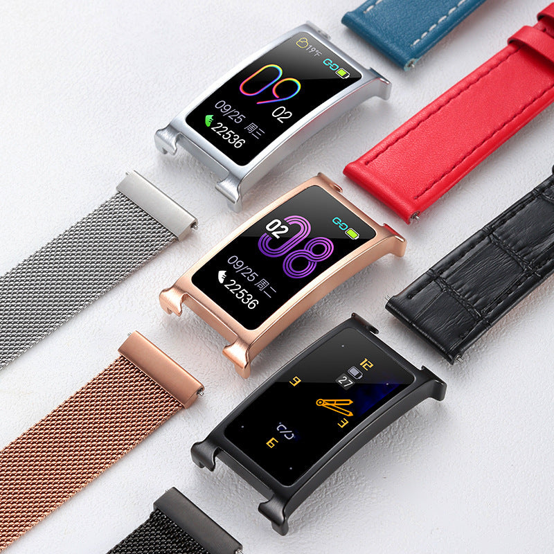 F8 aktivitetsarmbandsklocka med hjärtfrekvensmätning, vattenskydd och stegräkning.