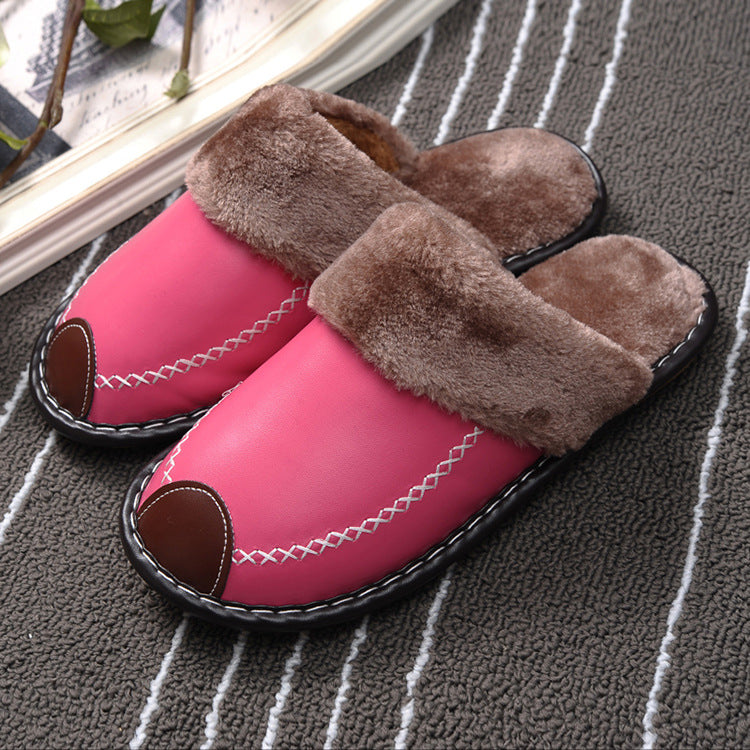 Pantuflas de lana cálidas para interior, con suela gruesa