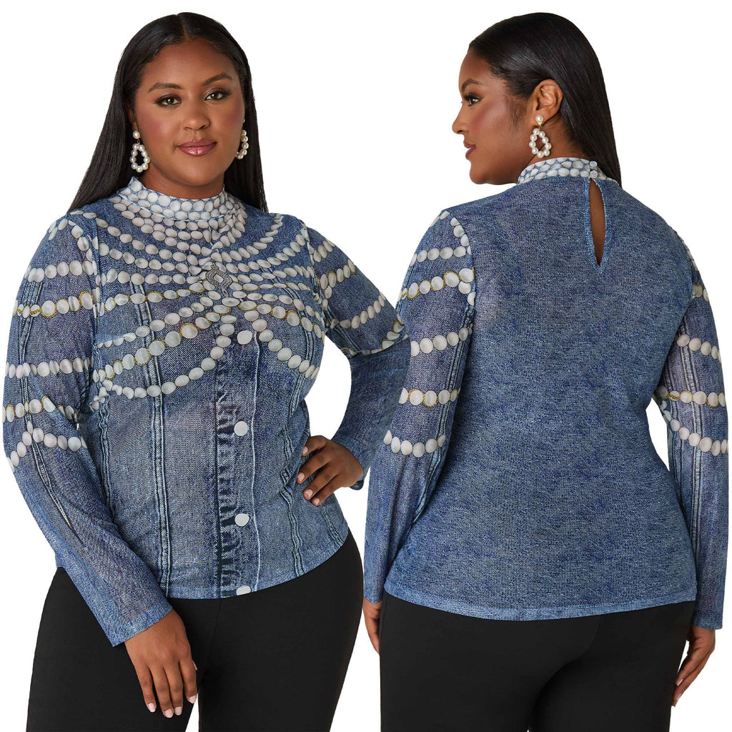 txt
Top casual de otoño nuevo para mujer, talla grande, con estampado