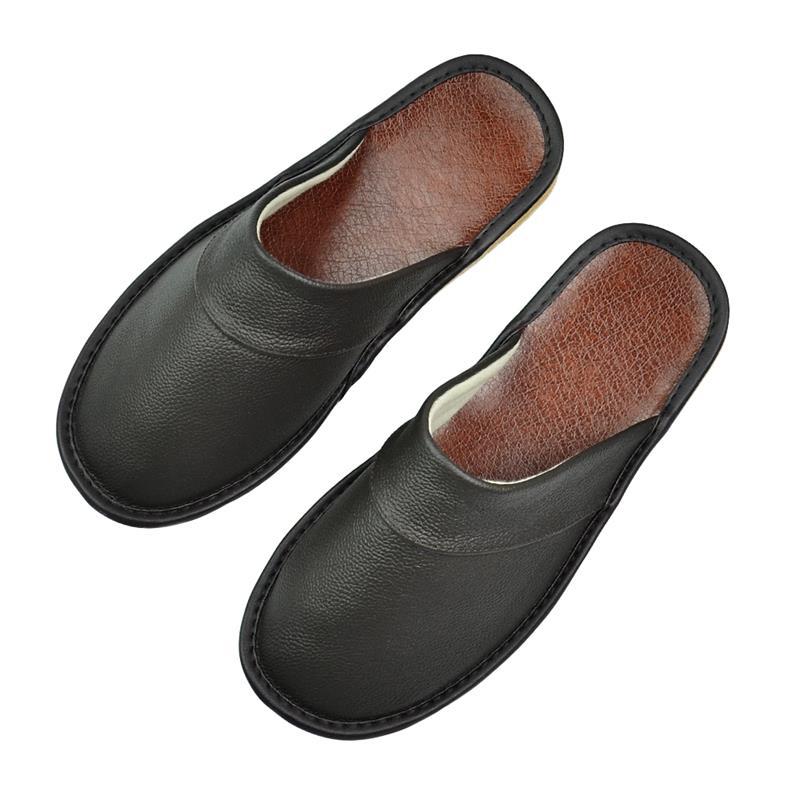 Zapatillas de cuero cerradas para interior y hogar