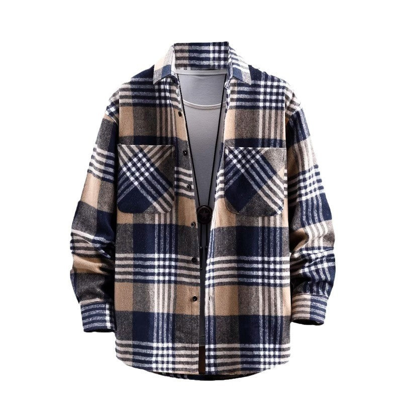 Camisa abrigo con solapas elegante para hombre