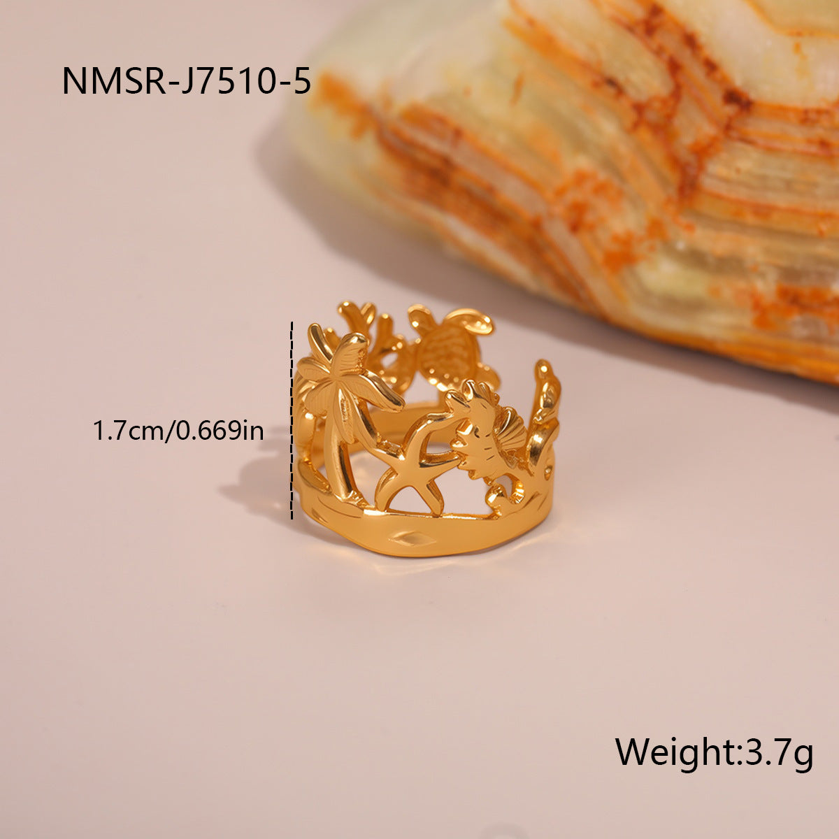 Fashion Geometry Pattern Flower Ocean Ring Open Design Bracelet