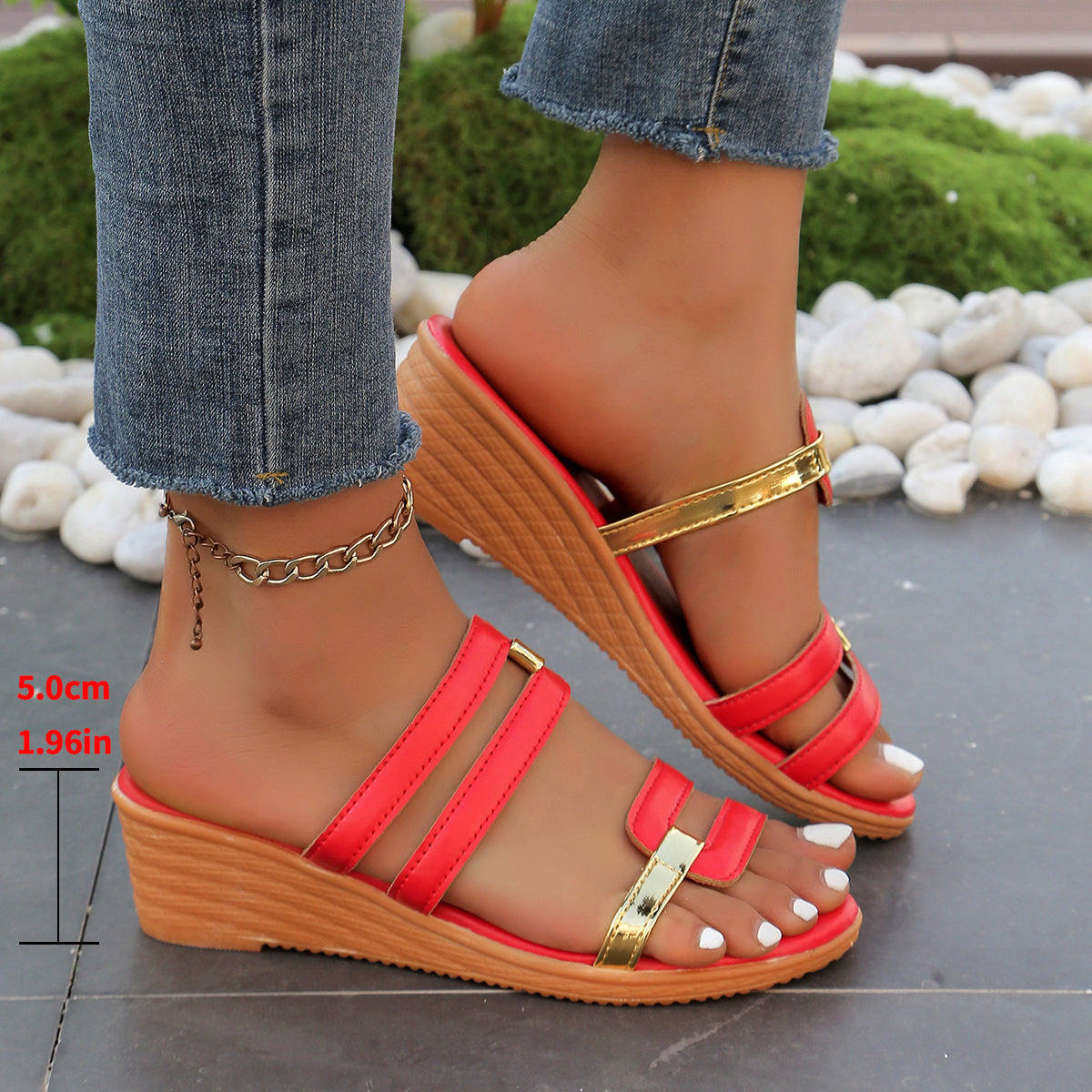 Pantuflas de cuña para mujer de tallas grandes