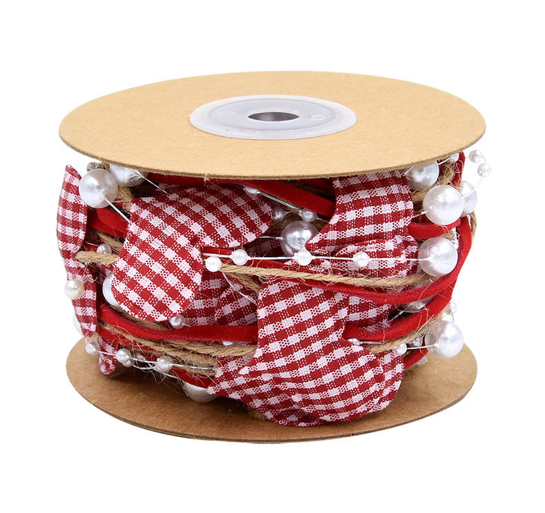 Juldekoration – Röd Femuddig Stjärna &amp; Rosettband