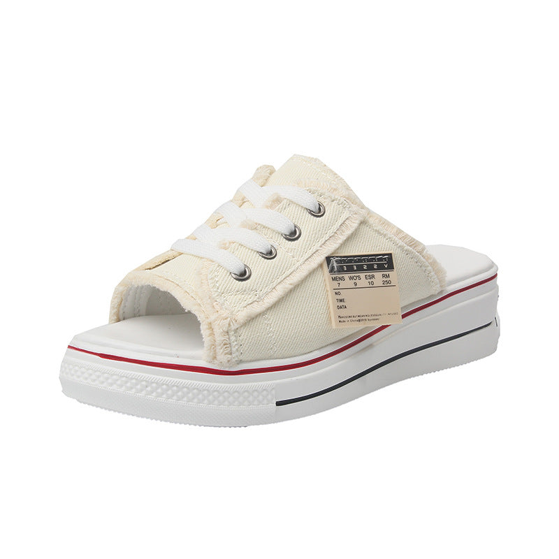 Lazy casual high cloth slippers