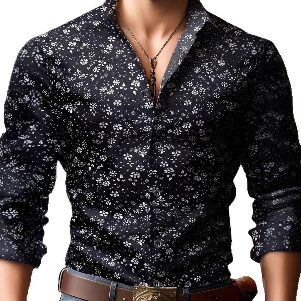 Camisa de manga larga 3D estampada para hombre, estilo casual y personalizado, tendencia europea y americana, para primavera y otoño