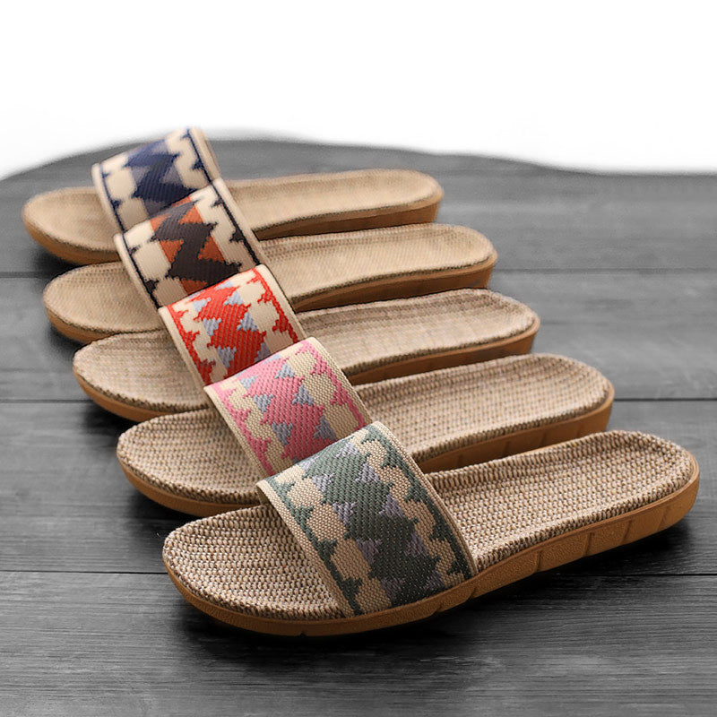 zapatillas de lino antideslizantes para interior