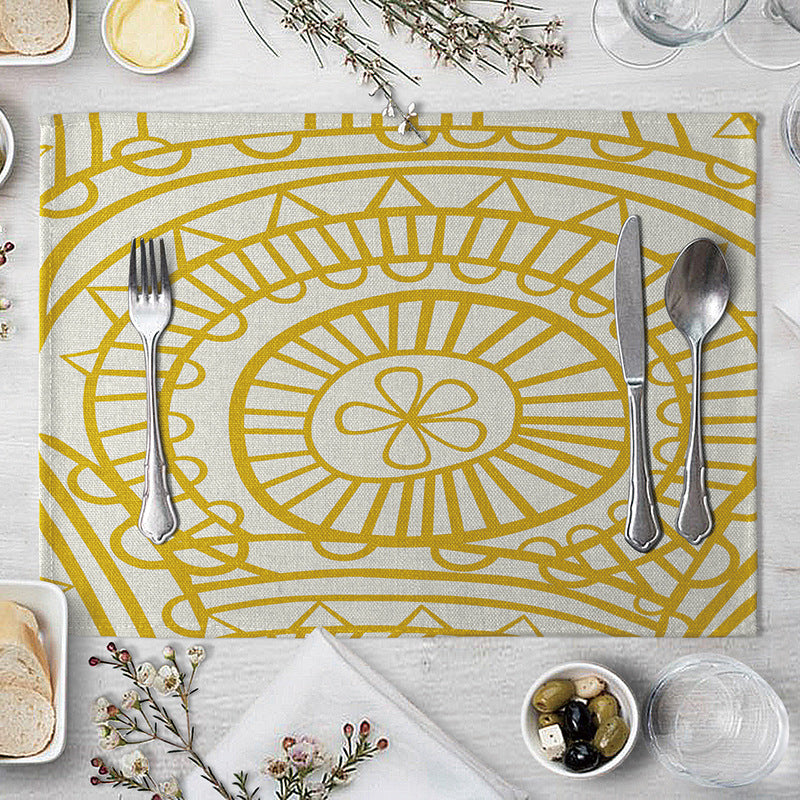 Geometric Pattern Dining Table Placemat Kitchen Supplies