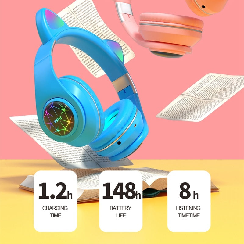 Trådlösa sportheadset med Bluetooth-funktion för kattöron