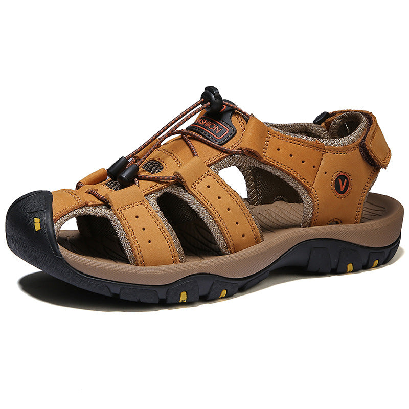 Outdoor-Herrensportsandalen aus Leder in großen Größen