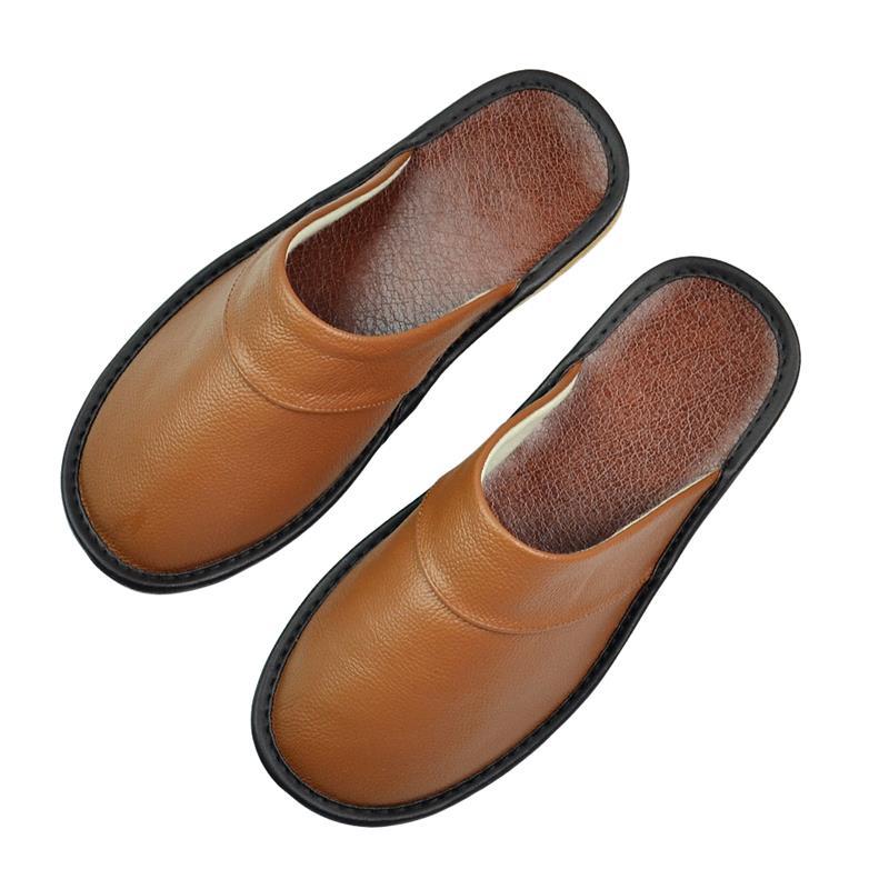Zapatillas de cuero cerradas para interior y hogar
