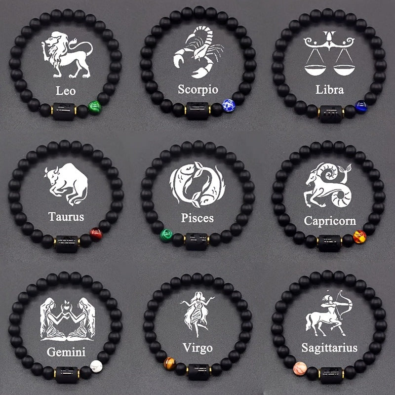 Men's Natural Tiger Eye Stone Agate White Turquoise Turquoise Elastic Bracelet