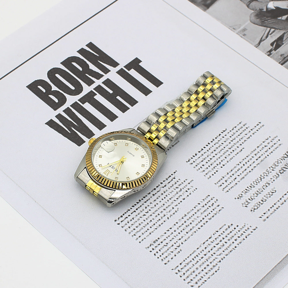 Herrklocka med solglasögon – presentset med stålklocka och armband