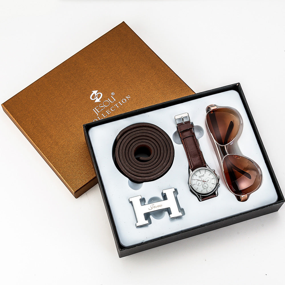 Gåvoset med herrklocka i modern stil,