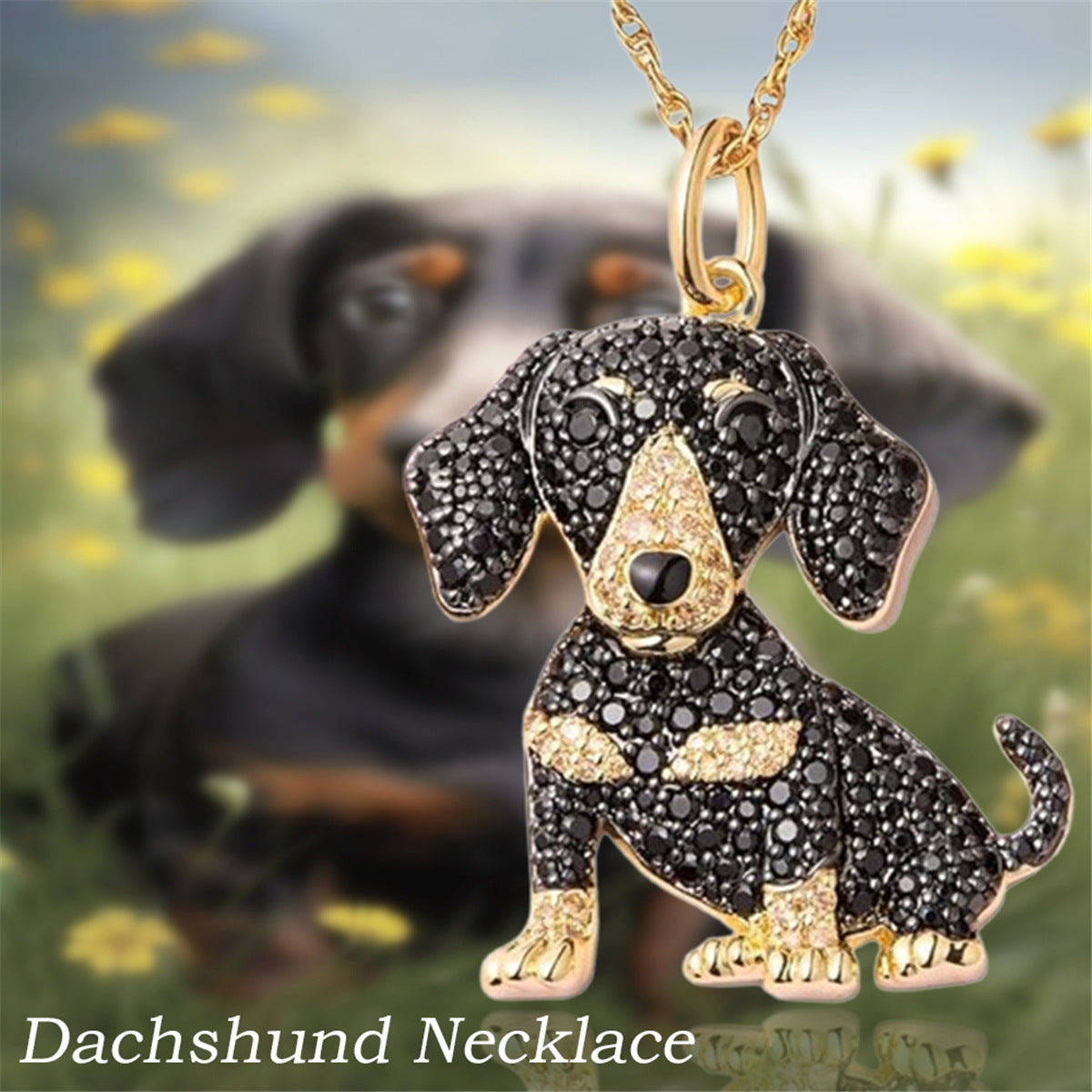 Lady's Personality Dachshund Pendant Necklace