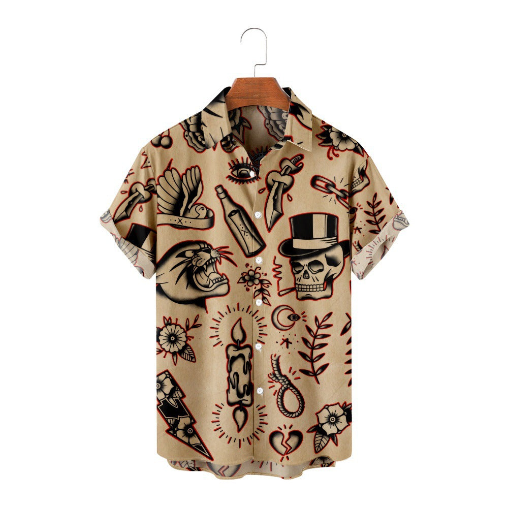 Camisa de playa hawaiana para ocio personal y vacaciones, manga corta