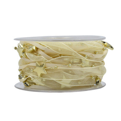 Juldekoration – Röd Femuddig Stjärna &amp; Rosettband