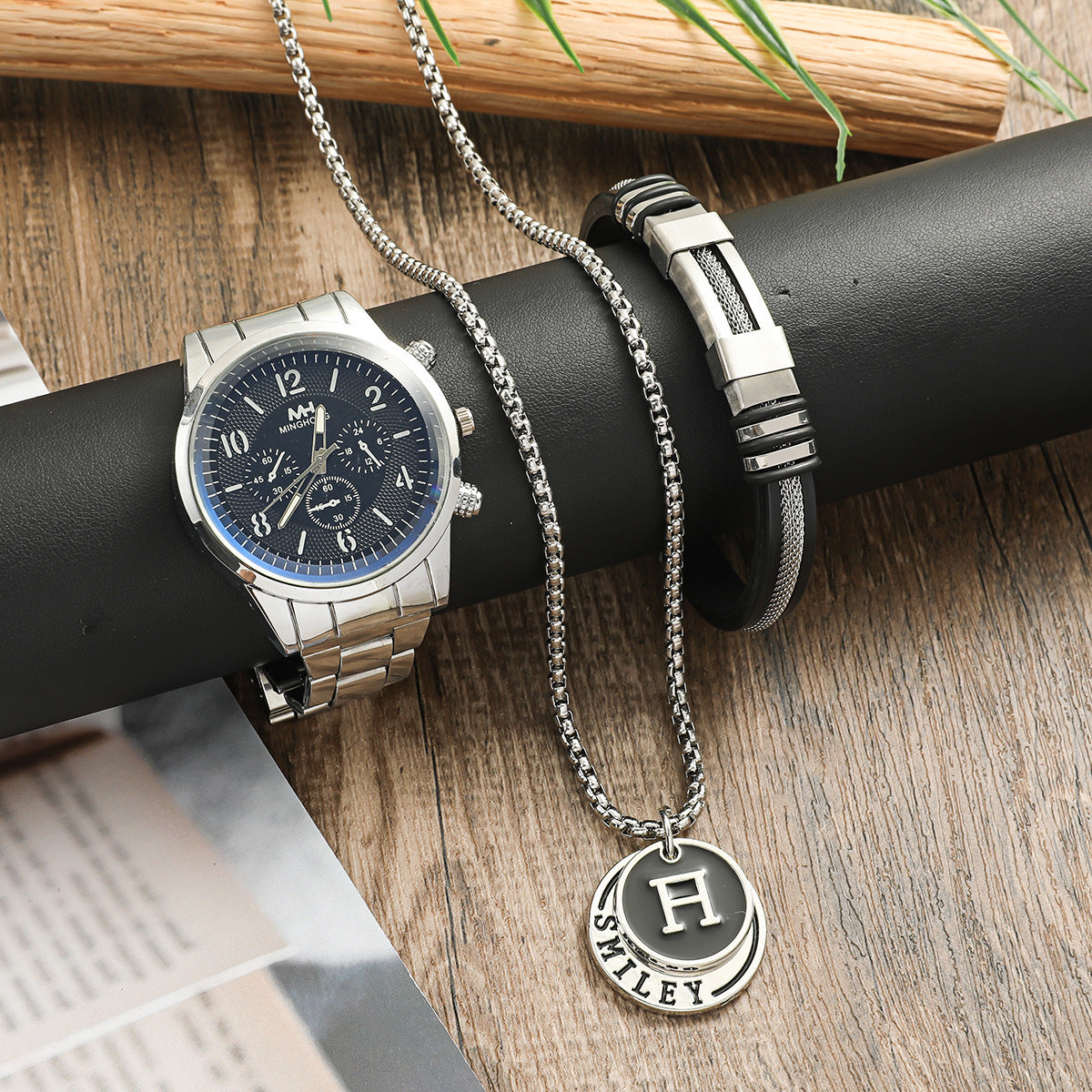 Herrarnas Business Gåvoset – Klocka, Armband och Halsband