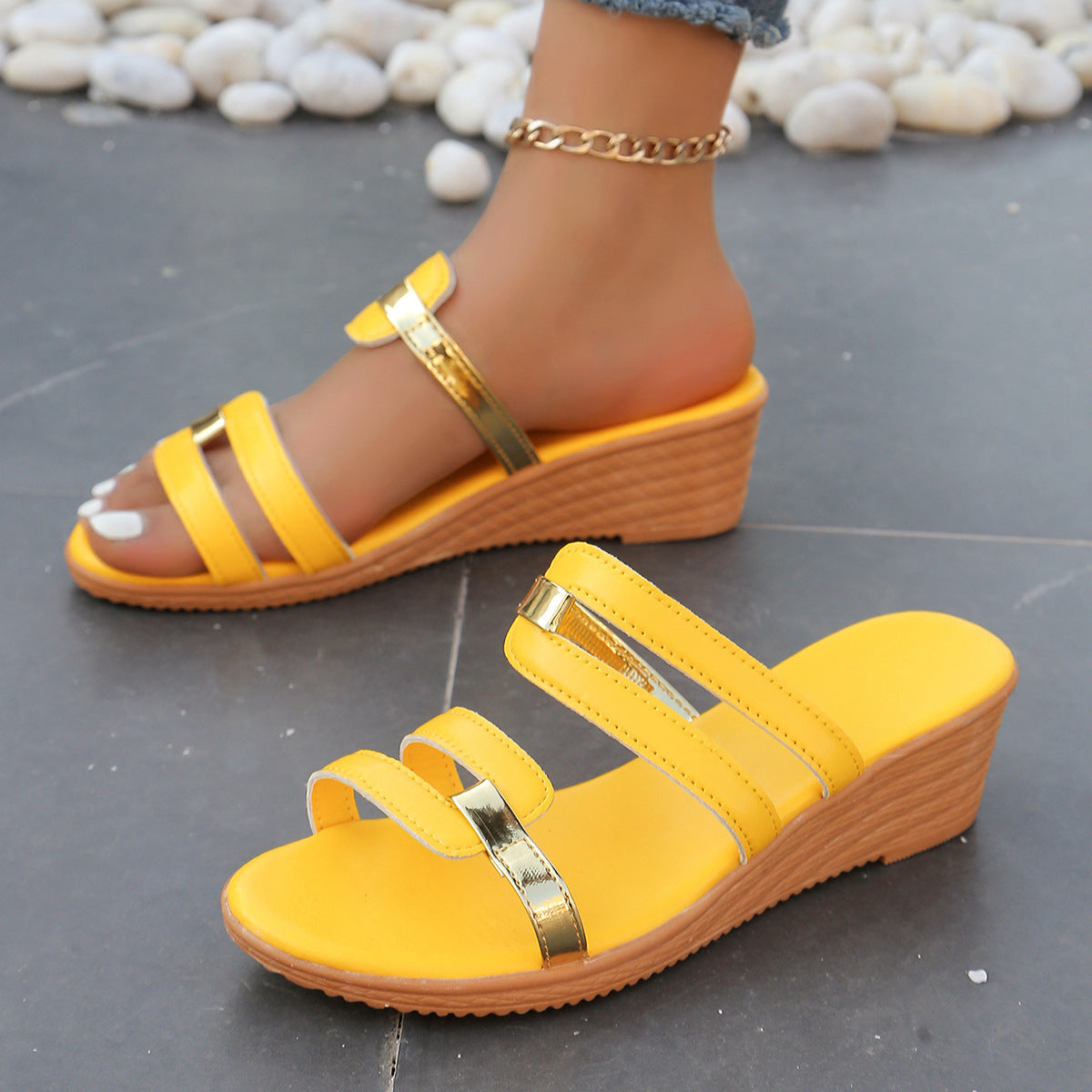 Pantuflas de cuña para mujer de tallas grandes