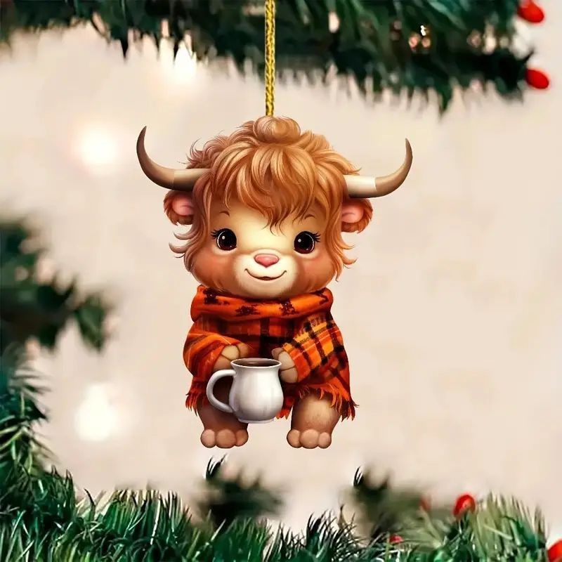 Jul Julgransdekoration Akryl Platta Hängande Dekorationer