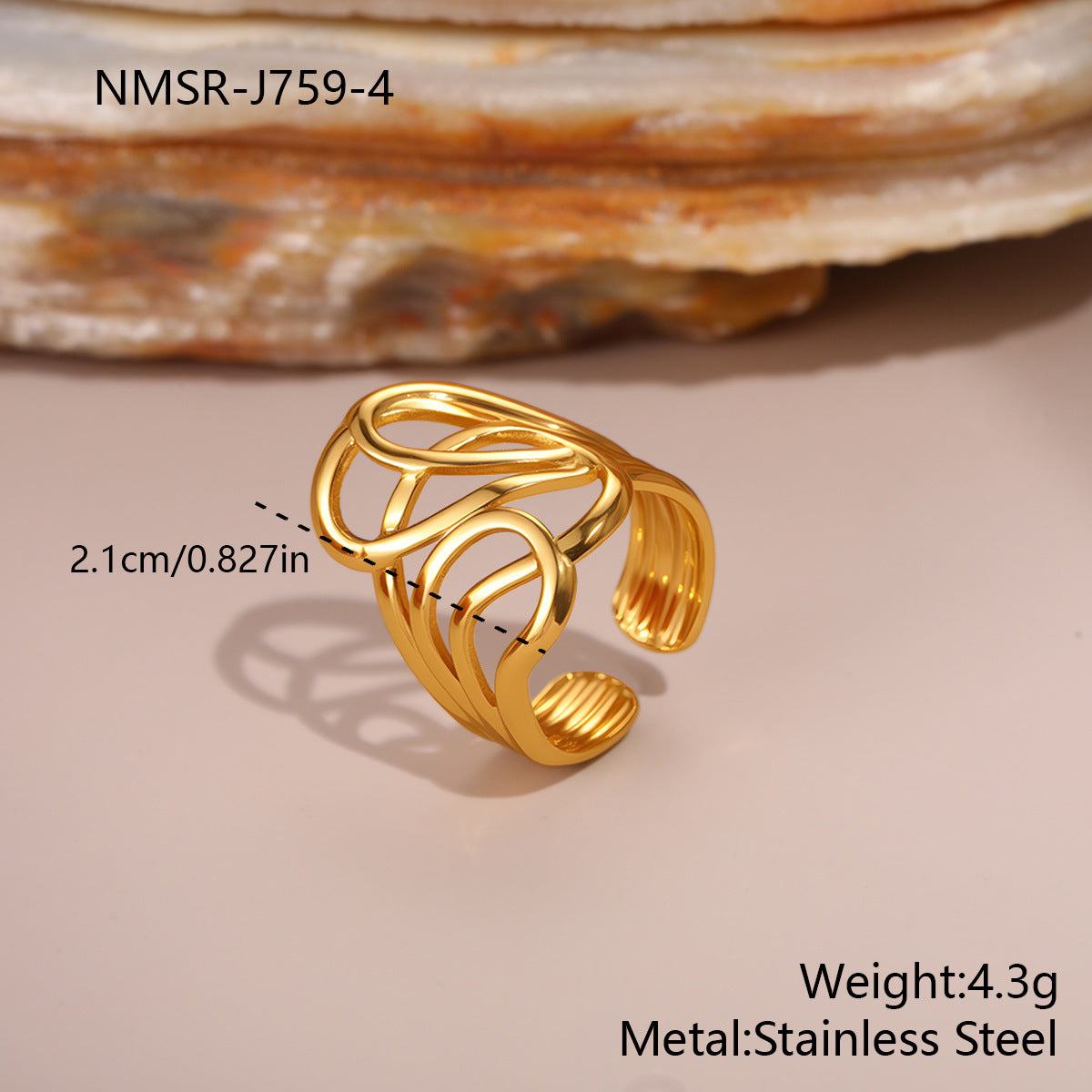 Fashion Geometry Pattern Flower Ocean Ring Open Design Bracelet