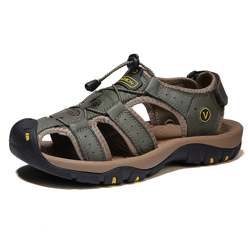 Outdoor-Herrensportsandalen aus Leder in großen Größen