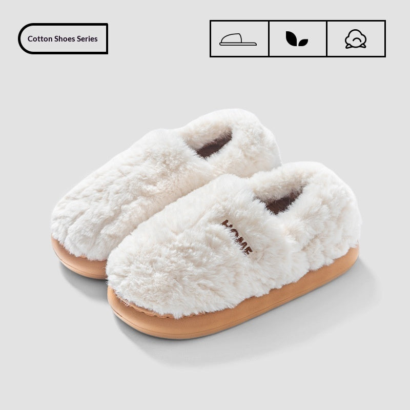 Pantuflas de algodón cálidas y antideslizantes para hombre para interior