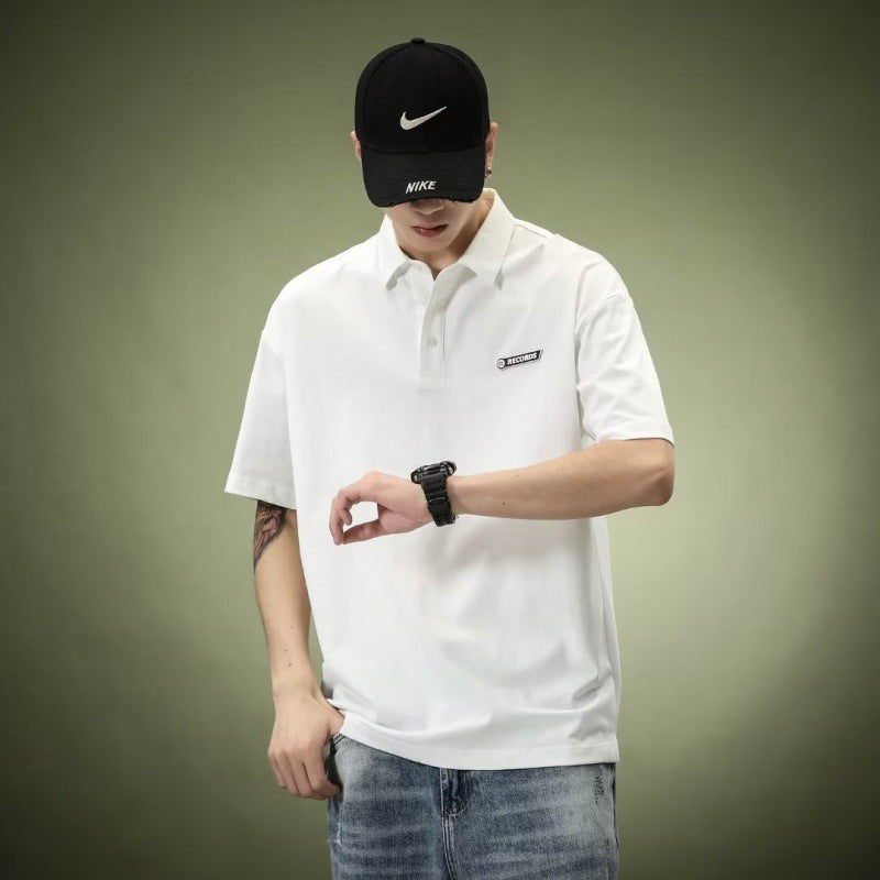 Men's Casual American-style Heavy Loose Lapels Short Sleeve