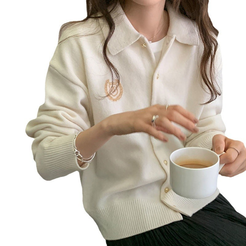 Cardigan De Cachemira Liso Para Mujer, Abrigo Holgado Con Cuello Solapa