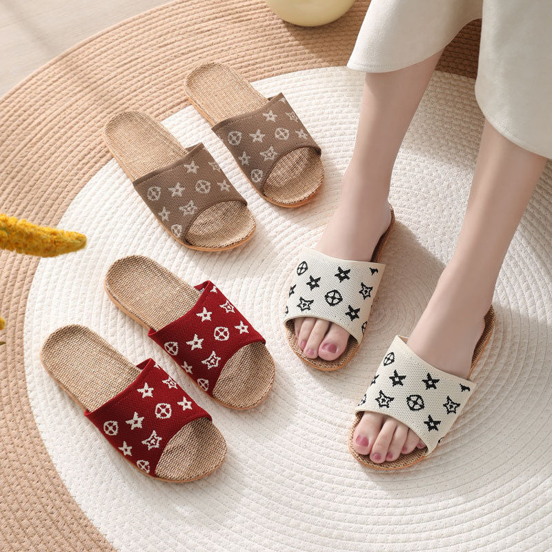 Zapatillas de lino para mujer para verano y uso en interiores en casa