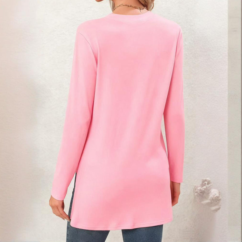 Cárdigan de mujer con abertura lateral - Primavera/Otoño 2025, ligero, cuello en V, con botones, para llevar sobrepuesta