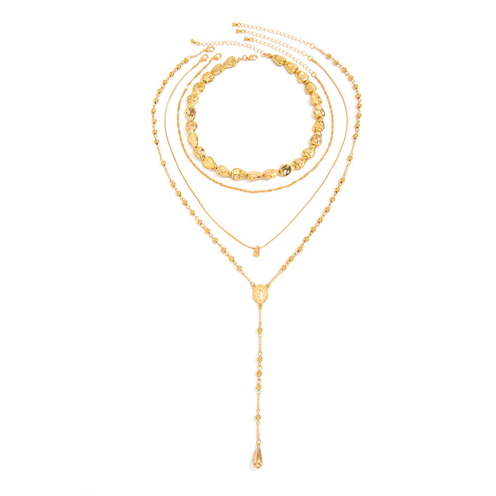 Irregular Shaped CCB Beaded Long Necklace