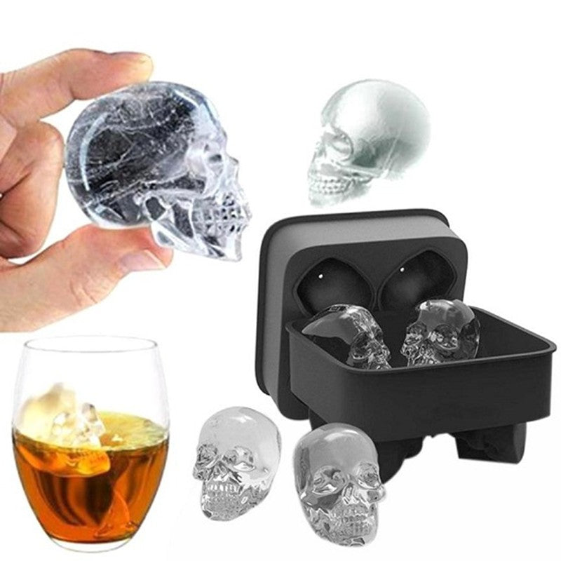 Moule en silicone 3D tête de mort créative pour glaçons, savon, bougies, sucre, pâtisserie et chocolat