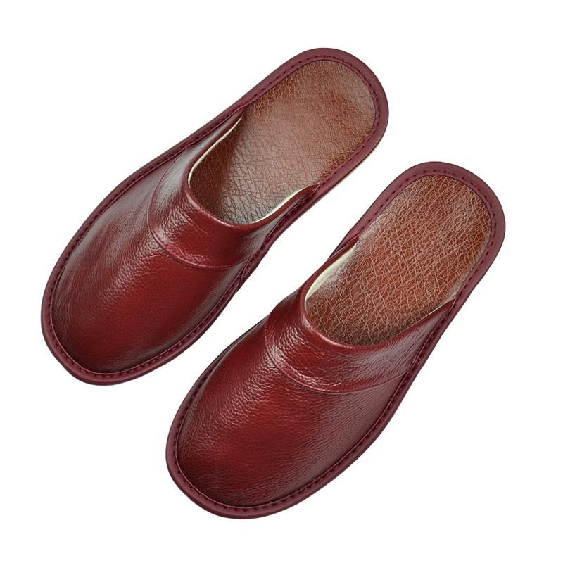 Zapatillas de cuero cerradas para interior y hogar
