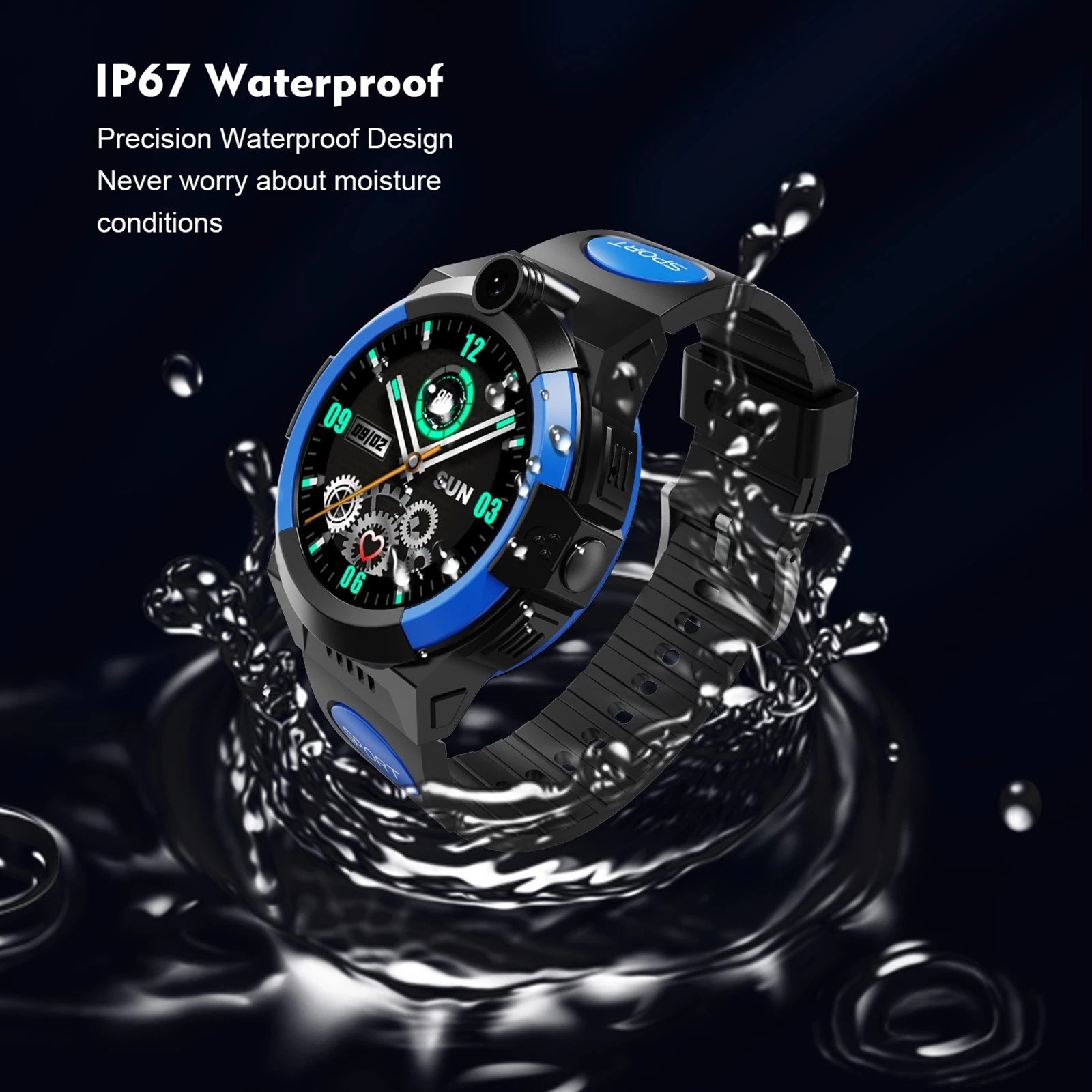 4G-kompatibel smartklocka för barn med videosamtal, positionering och flertalet kommunikations- och säkerhetsfunktioner.