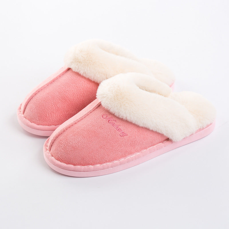 Zapatillas de algodón antideslizantes, térmicas y de felpa para interior, para pareja