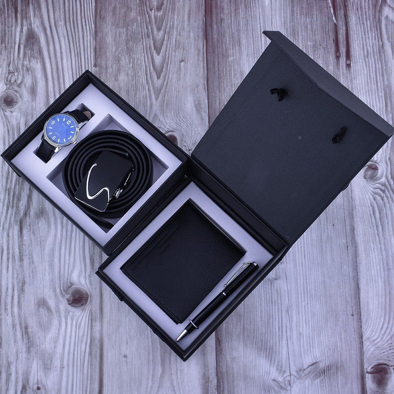 Detta affärsmässiga presentset för män kombinera flera praktiska och stilrena accessoarer i en komplett gåvobox.