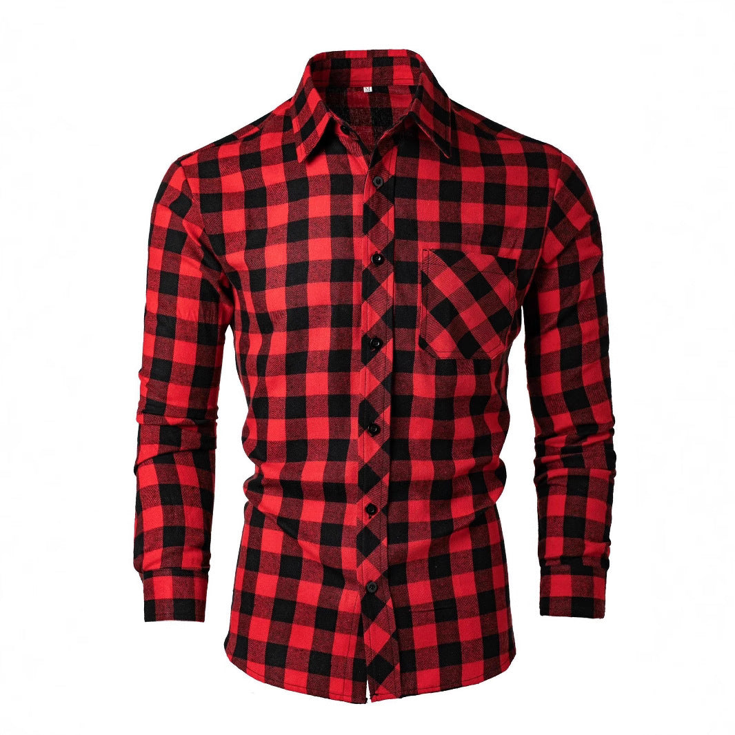 Camisa informal estampada ajustada con cuello solapa