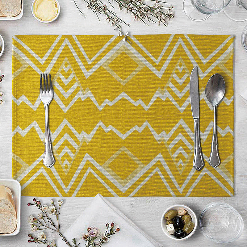 Geometric Pattern Dining Table Placemat Kitchen Supplies