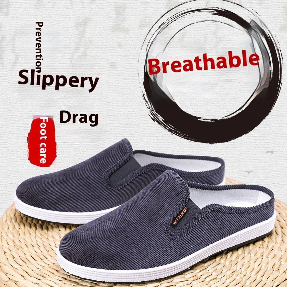 Lässige, atmungsaktive vielseitige Sneaker zum Reinschlüpfen, fersenfrei, mit halbem Halt, rutschfest, Herrenschuhe