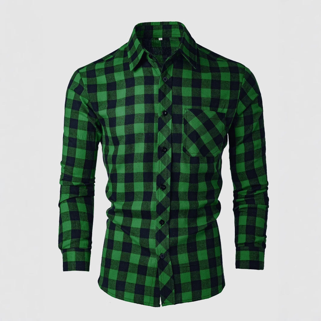Camisa informal estampada ajustada con cuello solapa