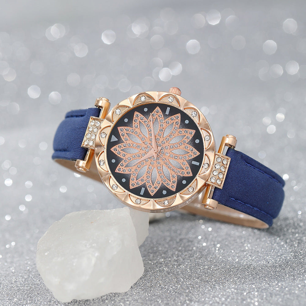 Kvartsarmbandsur i femdelat presentset – komplett smyckeskollektion