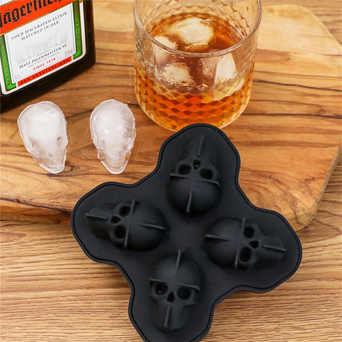 Moule en silicone 3D tête de mort créative pour glaçons, savon, bougies, sucre, pâtisserie et chocolat